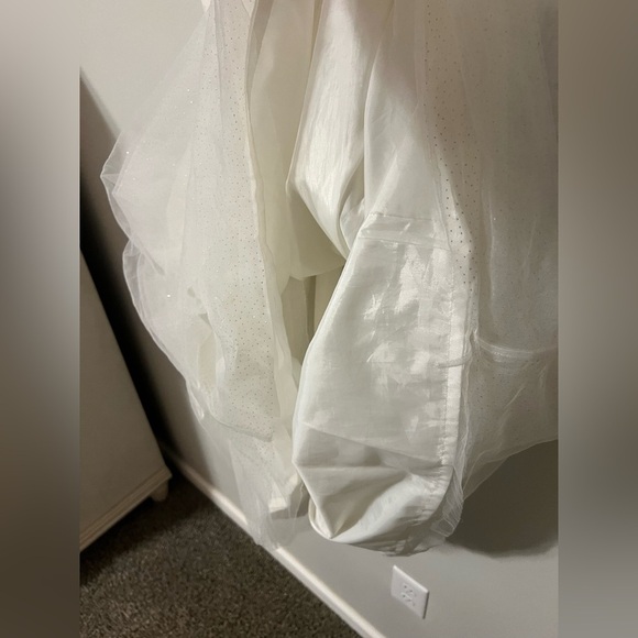 Janie and Jack 12 Ivory White Pleated Shimmer Tulle Starry Night Formal Dress - Picture 8 of 9